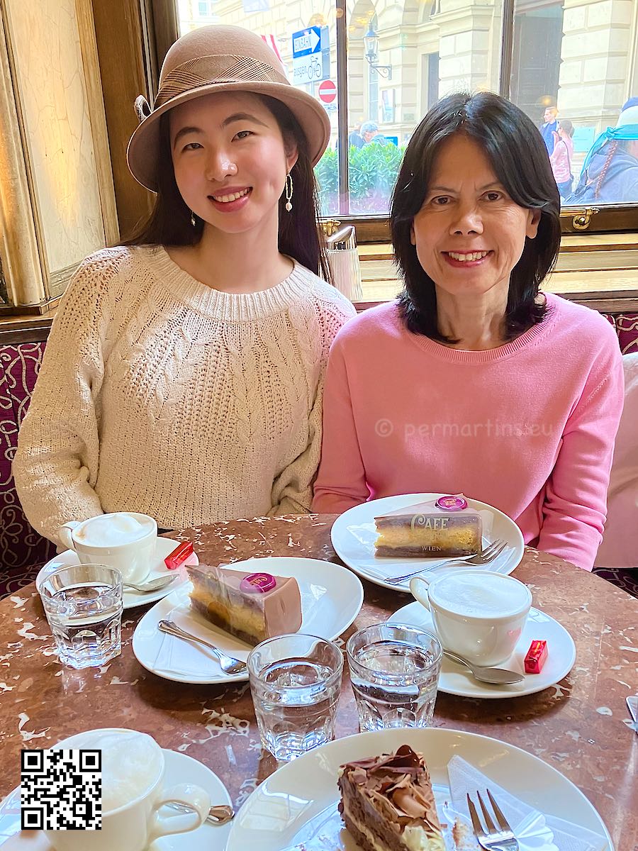 Austria Vienna at Café Central two women having cake and coffee