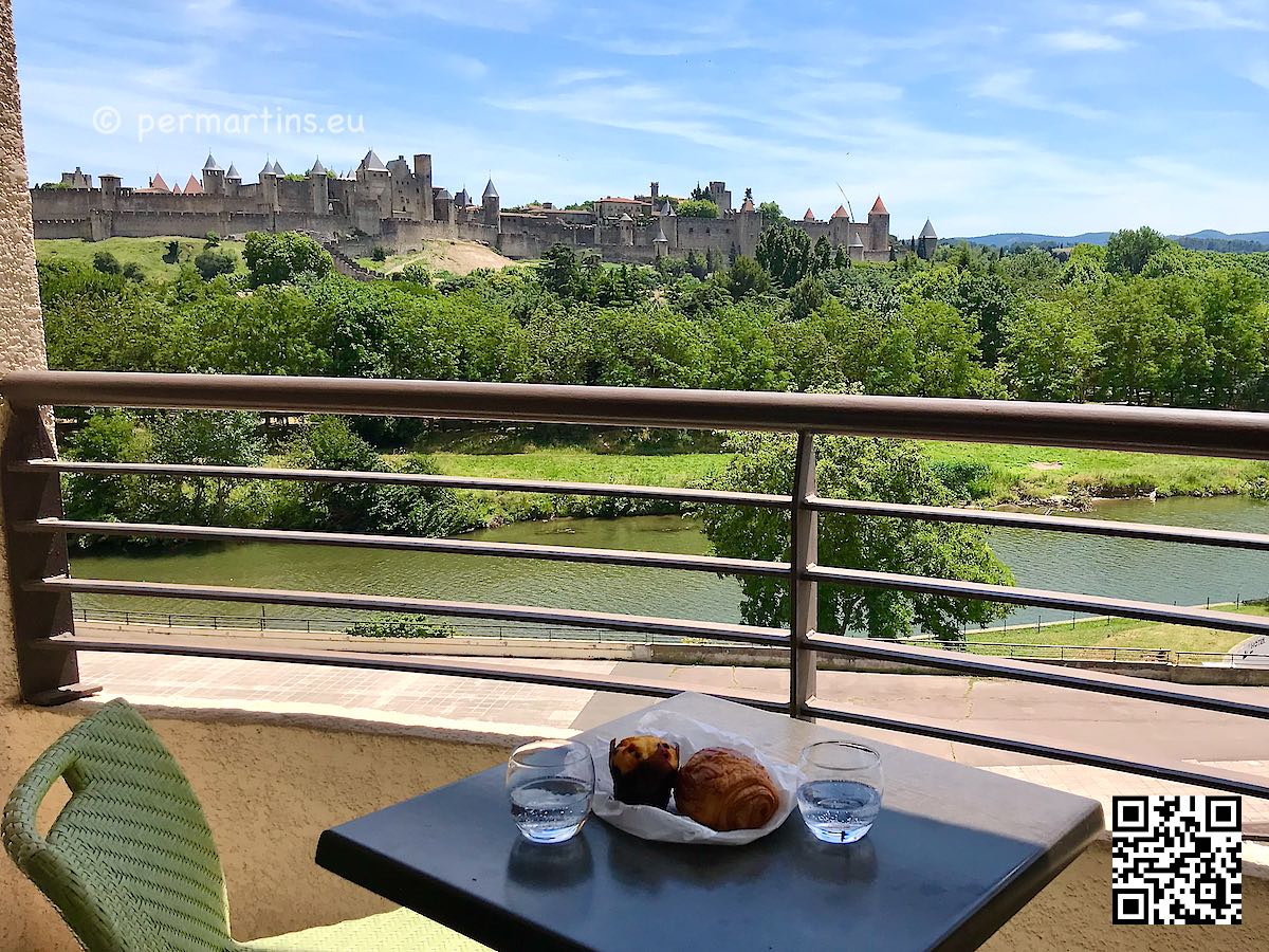 France Carcassonne Hotel Tribe view towards the old town 