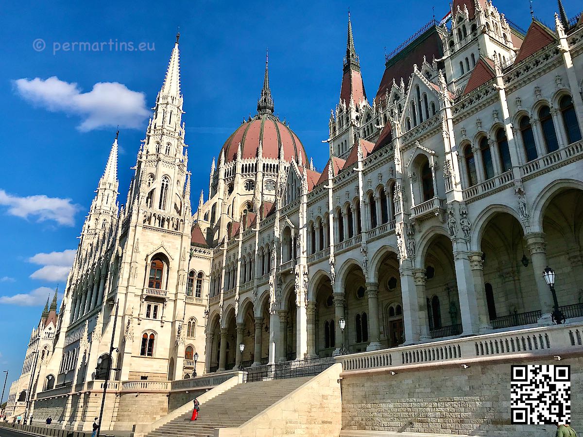 Hungary Budapest close up of the Hungarian Parliament building Országház 