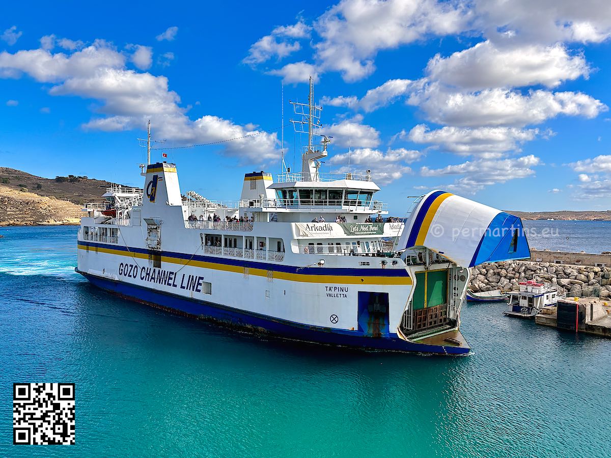 Malta Gozo Mgarr ferry terminal boat arriving